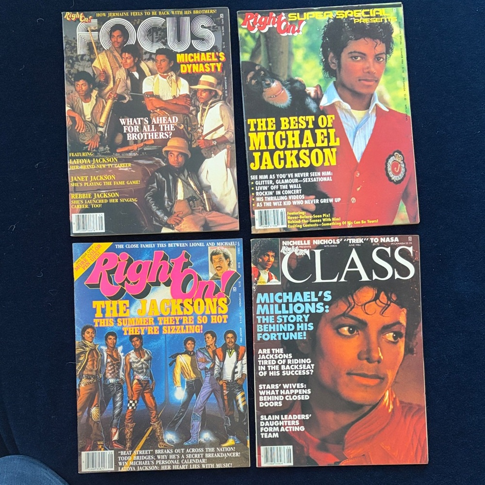 Vintage Michael Jackson Magazine Lot — Four Covers